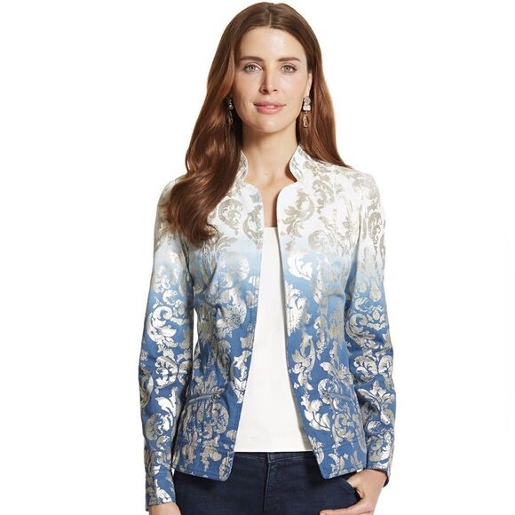 Chico’s Novelty Foiled Jacket - Picture 1 of 7